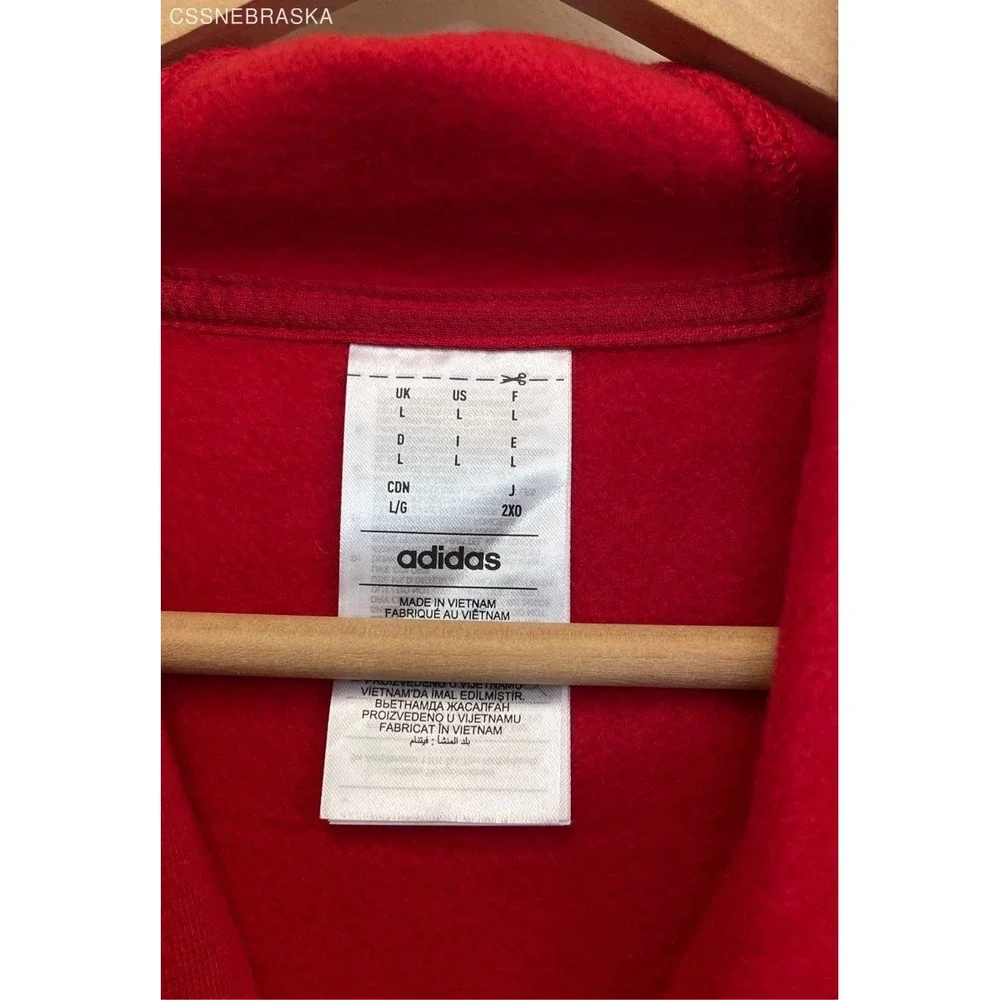 Adidas Red‎ Nebraska Huskers Horseshoe/Rose Hoodie - Size L - Picture 3 of 6